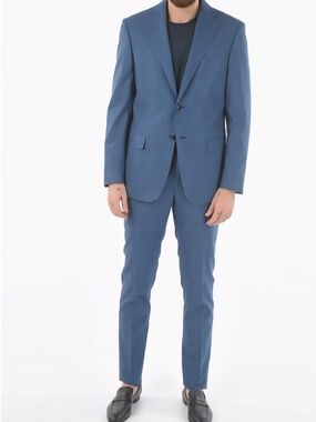 Corneliani Slate Blue Two-Piece Suit - Tailored Blazer & Trousers